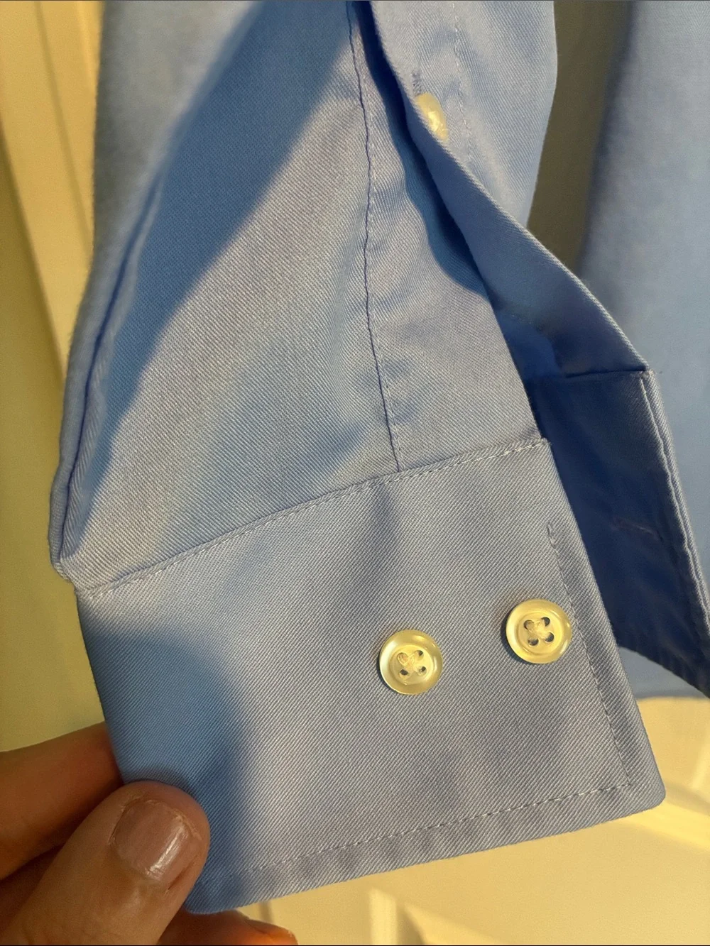 Van Heusen Long Sleeve Button down Dress Shirt - Blue, Size 15 (32/33), EUC - Picture 3 of 4